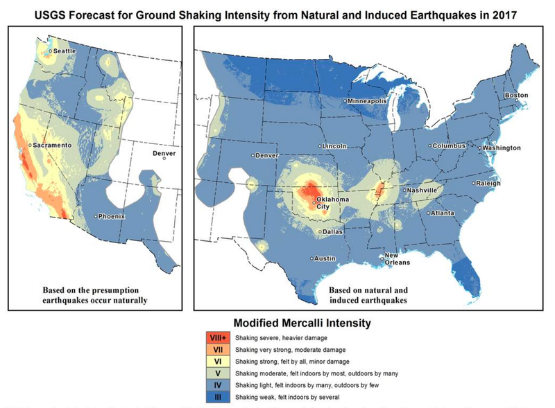 Illustration for article titled Here’s Where Americans Can Expect Earthquakes to Cause the Most Damage in 2017